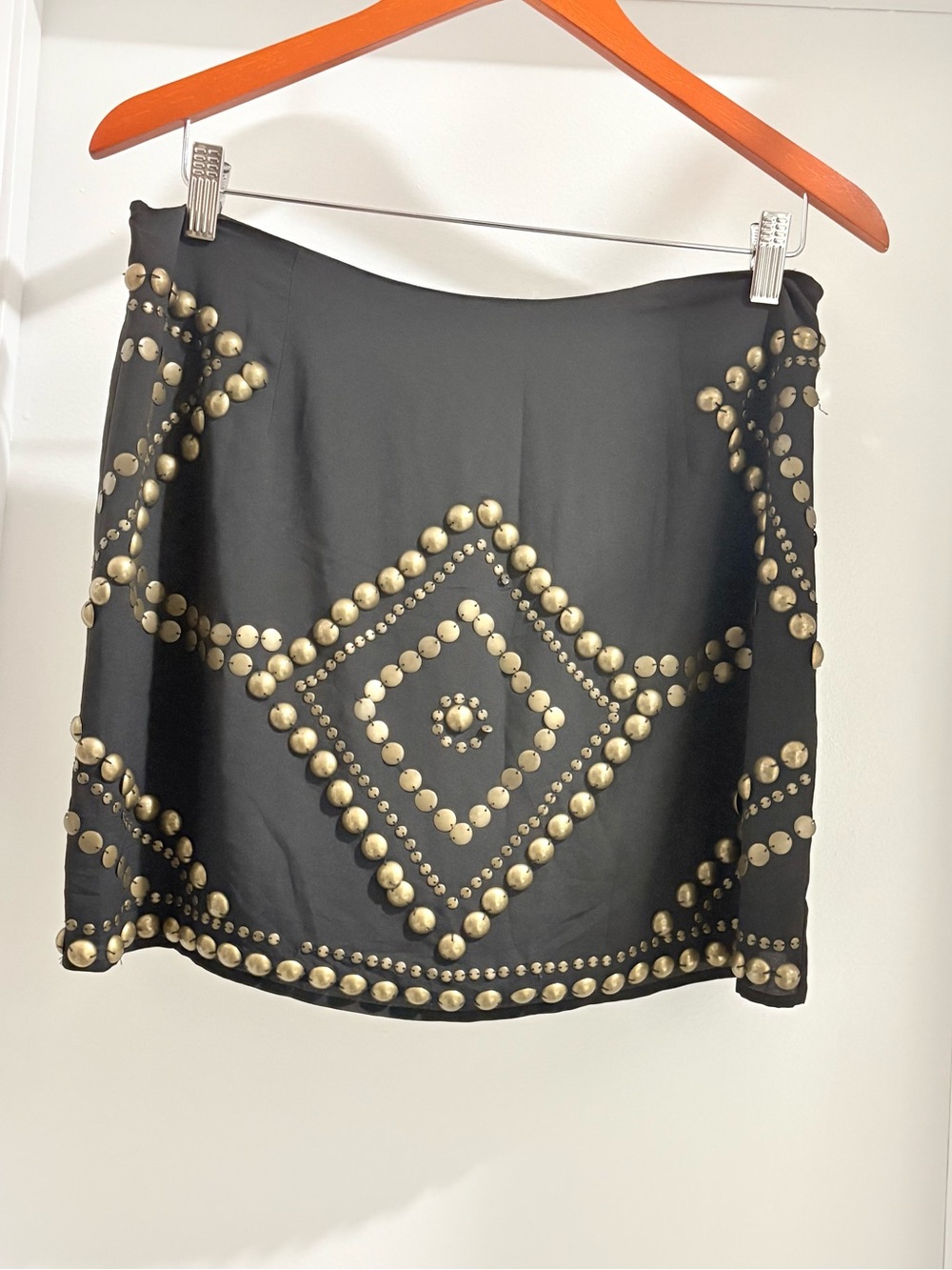 NWOT Remain Black Mini Skirt with Gold Stud Embellishments - Picture 2 of 7